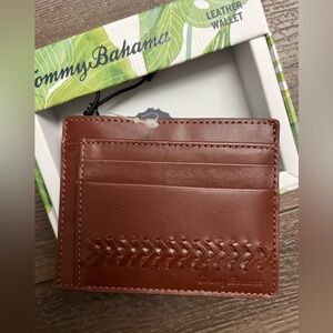 NWT Tommy Bahama Brown Leather Card Case in Gift Box